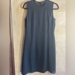 Ann Taylor Black Sheath Mock Neck Midi Dress